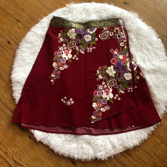 Floral Wrap Skirt - Picture 2 of 11